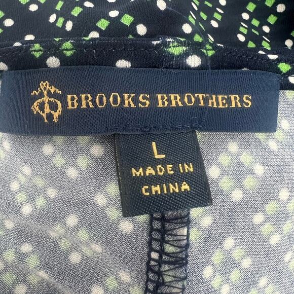 Brooks Brothers Long Sleeve Green Blue Pattern Sheath Dress Size Large - Picture 6 of 10
